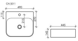 Пристенная раковина Ceramica Nova Element CN5011 49см белый